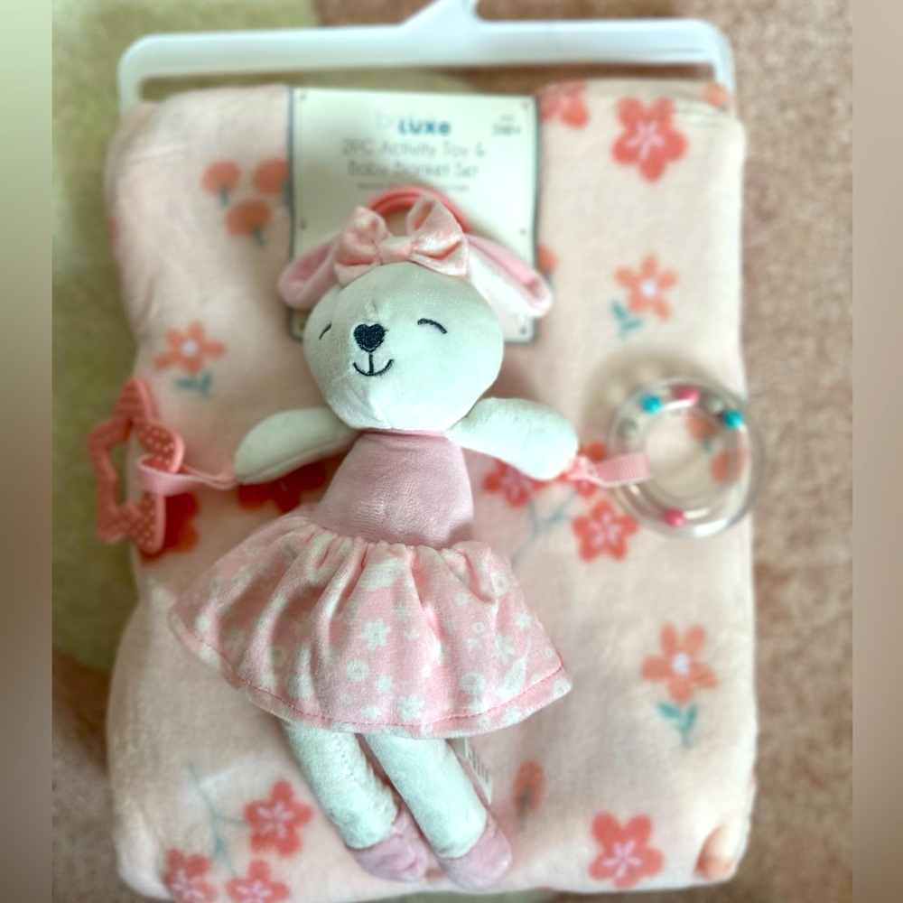 2pc Activity toy and Baby Blanket Set